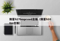 微星h170mprovd主板（微星h100m主板）