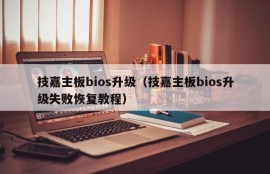 技嘉主板bios升级（技嘉主板bios升级失败恢复教程）