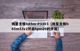 微星主板b85m-P33V3（微星主板b85m33v2开启tpm20的步骤）