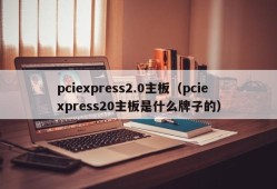 pciexpress2.0主板（pciexpress20主板是什么牌子的）