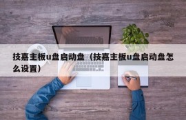 技嘉主板u盘启动盘（技嘉主板u盘启动盘怎么设置）