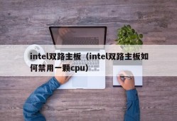 intel双路主板（intel双路主板如何禁用一颗cpu）