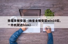 微星主板安装（微星主板安装win10后,一开机就进bios）