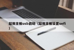 超微主板usb启动（超微主板设置uefi）