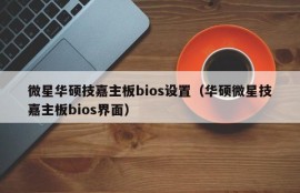 微星华硕技嘉主板bios设置（华硕微星技嘉主板bios界面）