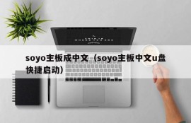 soyo主板成中文（soyo主板中文u盘快捷启动）